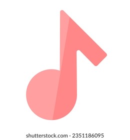 Vector hand drawn doodle music note silhouette isolated on white background