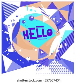 Vector Hand Drawn of Doodle party background. Greeting card design template with girl illustration. Pattern and wallpaper for fabric print.
