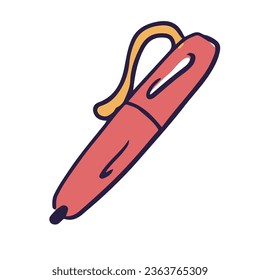 Vector hand drawn doodle of pen icon vector sketch illustration of black outline writing.