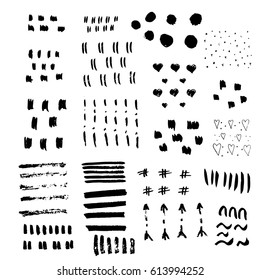 Vector hand drawn doodle set  made with ink. Freehand textures for fabric, polygraphy, web design.
