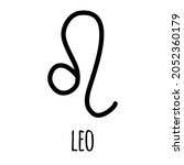Vector hand drawn doodle sketch leo astrological zodiac sign isolated on white background