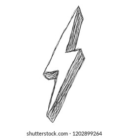 Vector Hand Drawn Doodle Sketch Illustration - Thunder Light Sign