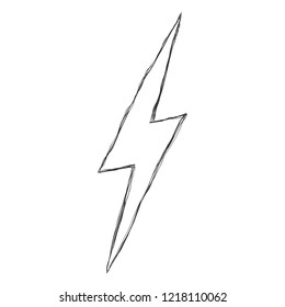 Vector Hand Drawn Doodle Sketch Illustration - Thunder Light Sign