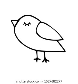 Vector hand drawn doodle sketch bird isolated on white background