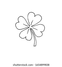 Vector Hand Drawn Doodle Sketch Shamrock Clover Isolated On White Background