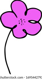 Vector hand drawn doodle sketch color flower isolated on white background. Lovely spring plant