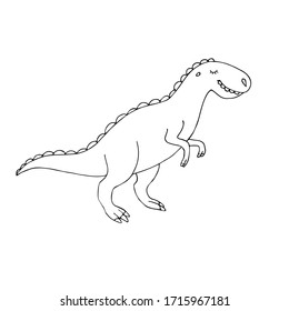 Vector hand drawn doodle sketch tyrannosaur rex dinosaur isolated on white background