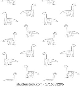 Vector hand drawn doodle sketch diplodocus dinosaur isolated on white background