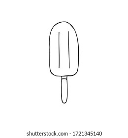 Vector hand drawn doodle sketch eskimo pie ice cream isolated on white background