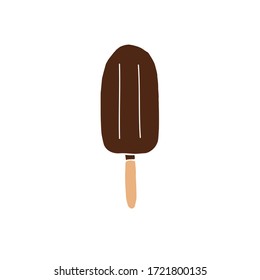Vector hand drawn doodle sketch colored eskimo pie ice cream isolated on white background