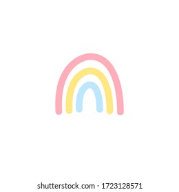 Vector hand drawn doodle sketch rainbow isolated on white background