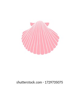 Vector hand drawn doodle sketch pink shell isolated on white background