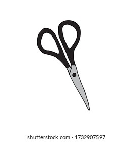 Vector hand drawn doodle sketch colored scissors isolated on white background
