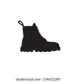 Vector hand drawn doodle sketch boot silhouette isolated on white background