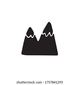 Vector hand drawn doodle sketch black mountains isolated on white background