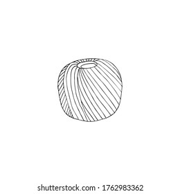 Vector hand drawn doodle sketch knitting threads isolated on white background