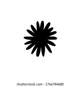 Vector hand drawn doodle sketch chamomile flower silhouette isolated on white background