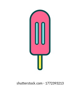 Vector hand drawn doodle sketch eskimo pie ice cream isolated on white background