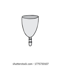 Vector Hand drawn doodle sketch colored menstrual cup isolated on white background