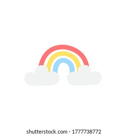 Vector hand drawn doodle sketch rainbow isolated on white background