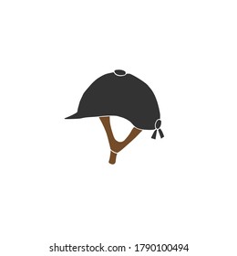 Vector Hand Drawn Doodle Sketch Colored Horse Riding Equestrian Helmet Isolated On White Background