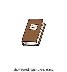Vector hand drawn doodle sketch colored book isolated on white background