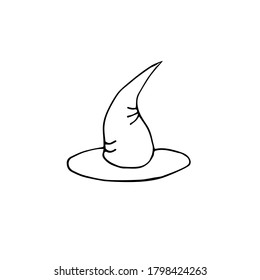 Vector hand drawn doodle sketch with hat isolated on white background