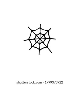 Vector hand drawn doodle sketch spider web isolated on white background