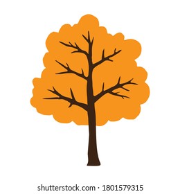 Vector hand drawn doodle sketch autumn tree isolated on white background