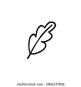 Vector hand drawn doodle sketch oak leaf isolated on white background