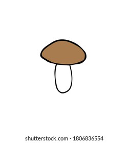 Vector hand drawn doodle sketch mushroom isolated on white background