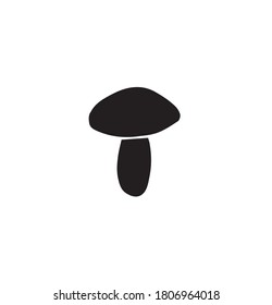 Vector hand drawn doodle sketch black mushroom isolated on white background