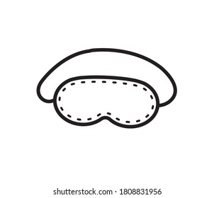 Vector hand drawn doodle sketch sleeping mask isolated on white background