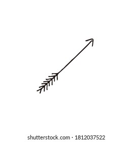 Vector hand drawn doodle sketch arrow isolated on white background