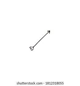 Vector hand drawn doodle sketch arrow isolated on white background