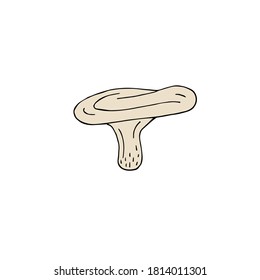 Vector hand drawn doodle sketch colored milk cap mushroom isolated on white background