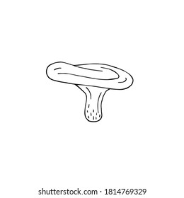 Vector hand drawn doodle sketch milk cap mushroom isolated on white background