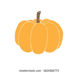 Vector hand drawn doodle sketch colored pumpkin isolated on white background