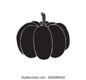 Vector hand drawn doodle sketch black pumpkin isolated on white background