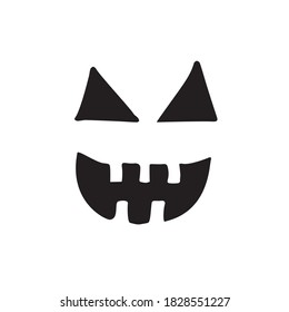 Vector hand drawn doodle sketch Halloween pumpkin face isolated on white background