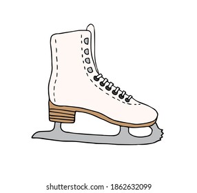 Vector hand drawn doodle sketch skate isolated on white background