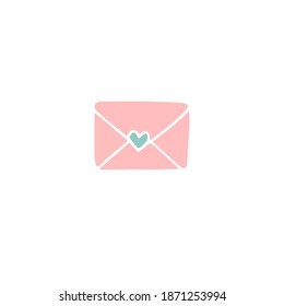 Vector hand drawn doodle sketch pink letter isolated on white background