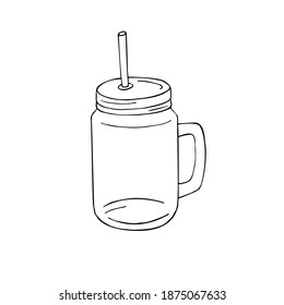 Esbozo de doodle dibujado a mano vectorial taza de jarra suave aislada en fondo blanco