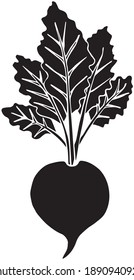 Vector hand drawn doodle sketch black beet root isolated on white background