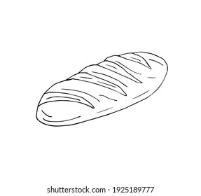 Vector hand drawn doodle sketch bread isolated on white background