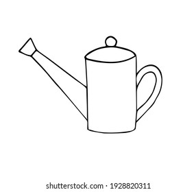 Vector hand drawn doodle sketch Watering can pot isolated on white background