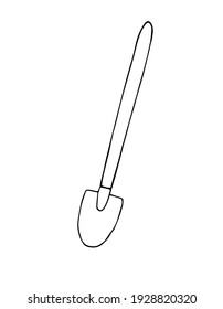 Vector hand drawn doodle sketch shovel isolated on white background