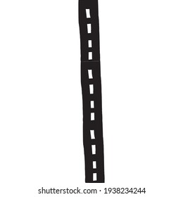 Vector hand drawn doodle sketch road isolated on white background