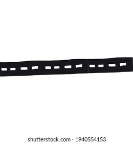 Vector hand drawn doodle sketch black road isolated on white background
