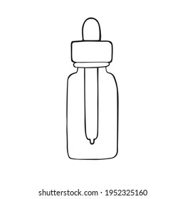 Vector hand drawn doodle sketch oil essence bottle isolated on white background